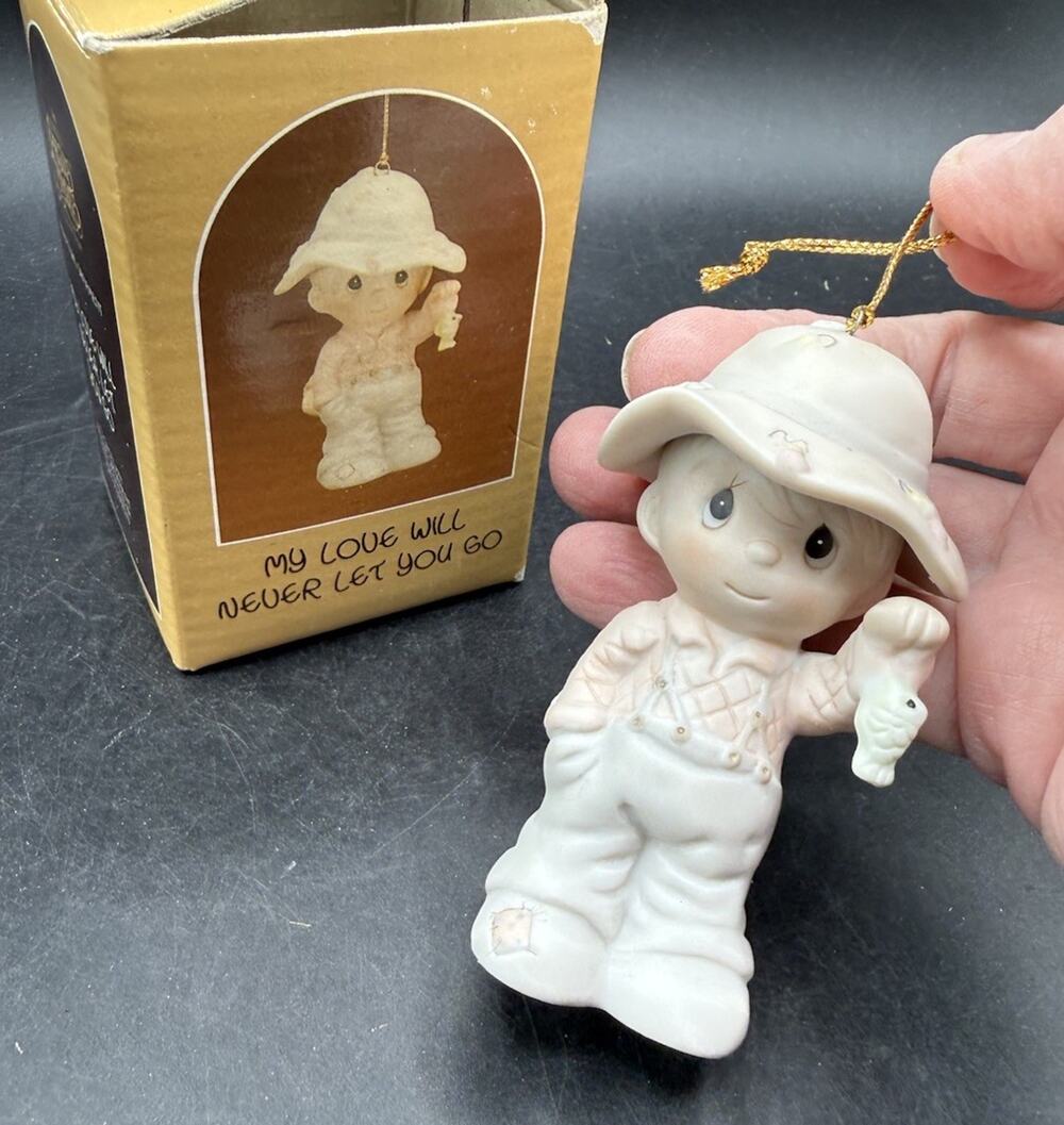 Precious Moments 1988 Fisherman My Love Will Never Let You Go Ornament EUC -53D